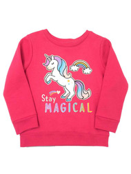 Toddler Girls Pink Stay Magical Unicorn Sweatshirt Pullover Top Baby Shirt 2T