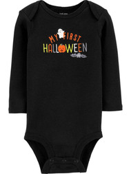Carters Infant Boys Black My First Halloween Bodysuit Bat Ghost Shirt