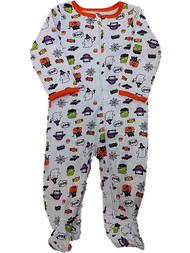 Infant Boys White Ghost Spider Bat Halloween Footie Sleeper Sleep & Play