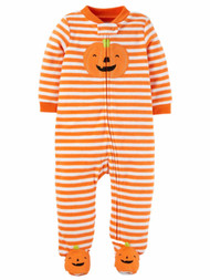 Carters Infant Boys Orange Fleece Halloween Sleeper Pumpkin Sleep & Play