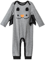 Infant Boys Gray Long Sleeve Vampire Bat Halloween Romper Coveralls Costume