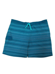 Mens Teal Blue Dot Striped Board Shorts E-Board Sunwashed Swim Trunks 3X-Large