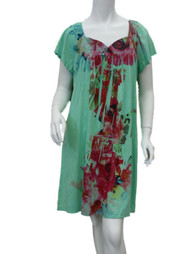 Live & Let Live Womens Green Floral Sleep Shirt Nightgown Chemise Nightie
