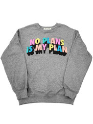 Junior Womens Size Grey No Plans Is My Plan Rainbow Shirt Sweatshirt Top