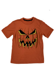 Boys Orange Jack O Lantern Pumpkin Halloween T-Shirt