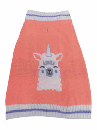 Dog Knit Sweater Pink Llama Unicorn Horn Pet Outfit Apparel