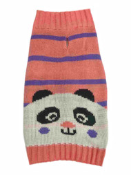 Dog Knit Sweater Pink Smiling Panda Pet Outfit Apparel Costume