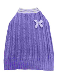 Dog Knit Sweater Lavender Purple White Bow Pet Outfit Apparel Costume Medium