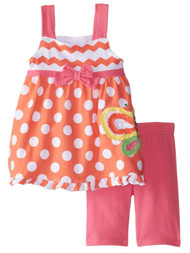 Young Hearts Girls Butterfly Outfit Orange Polka Dot Top & Shorts 2 Piece Set 5
