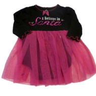 Baby Glam Infant Girls Christmas Bodysuit Black Pink Tulle Skirt Dress 3m