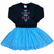 DC Comics Girls Superman Batman Wonderwoman Girls Rule Eyelet Dress Sundress
