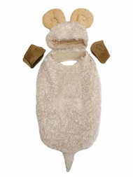 Dog Long Horned Sheep Plush Pet Costume Outfit Head Piece Hooves