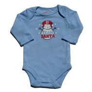 Holiday Time Bodysuit Infant Boys Team Santa Blue Snowman Creeper