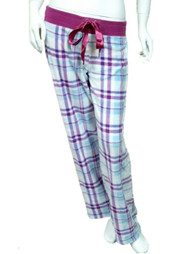Soft Sensations Womens Purple Plaid MicroFleece Sleep Pants pjs pajamas
