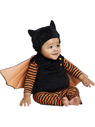 Infant Boys Black & Orange Bat Padded Vest Halloween Costume