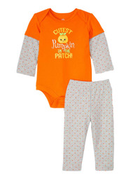 Infant Girls Halloween Cutest Pumpkin In The Patch Bodysuit & Legging Set