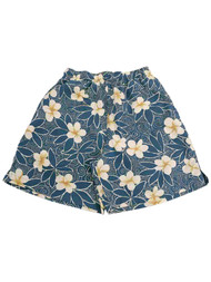Mens Breakwater Blue Hawaiian Tropical Flower Board Shorts Swim Trunks