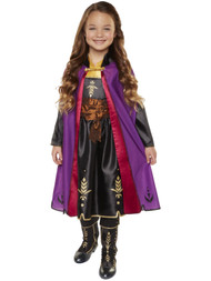Disney Girls Frozen 2 Princess Anna Black & Purple Glitter Costume Dress Small 4-6