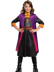 Disney Toddler & Girls Frozen 2 Anna Black & Purple Dress & Cloak Costume