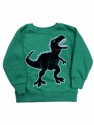 Infant & Toddler Boys Green Dinosaur T-Rex Fleece Sweatshirt Top Shirt