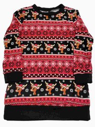 Junior Women Rudolph The Red Nosed Reindeer Print Christmas Holiday Sweater XS