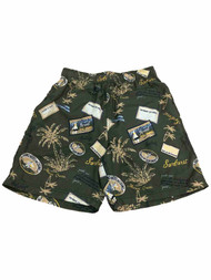 Mens Cherokee Green Cruise Resort Vacation Board Shorts Swim Trunks Small S