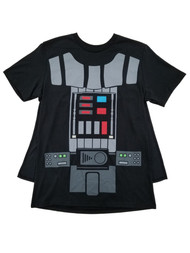 Star Wars Mens Black Darth Vader Costume T-Shirt With Cape