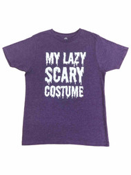 Mens Purple My Lazy Scary Costume Spooky Letters Halloween Tee T-Shirt