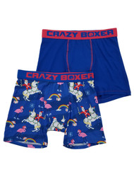 Mens 2-Pack Santa Claus Rainbow Unicorn Pink Flamingo Underwear Boxer Briefs