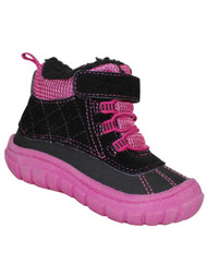 Garanimals Toddler Girls Black & Pink Hiking & Work Boots Shoes