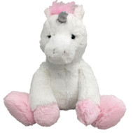 Luxe Plush Fur White Unicorn With Pink Mane 9 inch Stuffed Animal Pal, So Soft