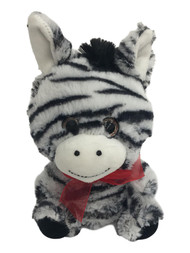 Valentines Day Small Black & White Zebra Stuffed Animal 7" Plush Pal