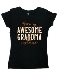 Womens Black Awesome Grandma Costume Halloween T-Shirt Tee Shirt Top