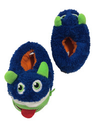 Toddler Boys Fuzzy Blue Monster Slippers House Shoes