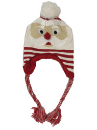 Mens Santa Claus Christmas Holiday Pom Peruvian Trapper Hat