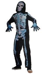 Boys Black & White X-Ray Skeleton Halloween Costume Jumpsuit
