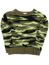 Womens (Juniors) Green & Brown Camo Pull-Over Sweater Camouflage
