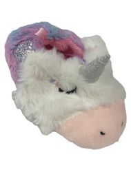 Infant Girls Plush White Rainbow Unicorn Baby Slippers Prewalk House Shoes
