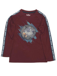 Avengers Boys Holographic Burgundy Long Sleeved T-Shirt Tee Shirt