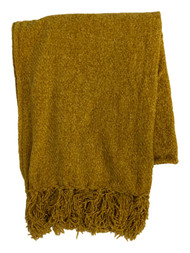 Womens Mustard Yellow Chenille Blanket Scarf 80 by 27 inches