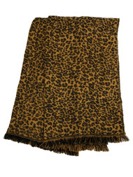 Womens Brown & Black Leopard Print Blanket Scarf 80 by 27 inches