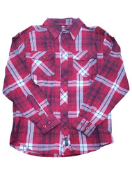 Southpole Boys Red Plaid Button-Down Long Sleeve Cotton Flannel Shirt