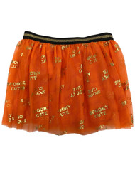 Girls Orange & Gold Tulle Spooky Cute Halloween Skirt