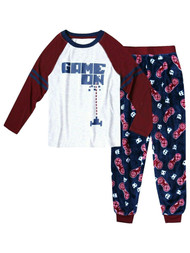 Boys Red & Gray Game On Videogame Controller 2 Piece Pajama PJ Sleep Set