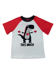 Infant & Toddler White I Love You This Much T-Rex Valentines Day T-shirt