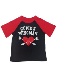 Infant & Toddler Black & Red Cupid's Wingman Tee Shirt Valentines Day T-Shirt