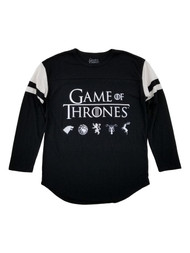 Game Of Thrones Mens Black House Stark Targaryen Lannister Long Sleeve Shirt
