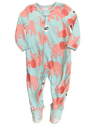Carters Infant & Toddler Girls Blue & Pink Elephant Sleeper Footie Pajamas