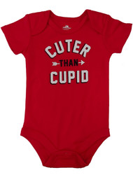 Infant Boys Red Cuter Than Cupid Bodysuit Baby Valentines Day Creeper