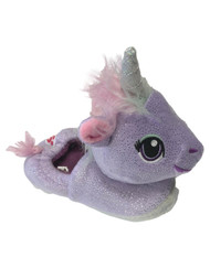 Build A Bear Girls Purple Shimmers Unicorn Slippers House Shoes